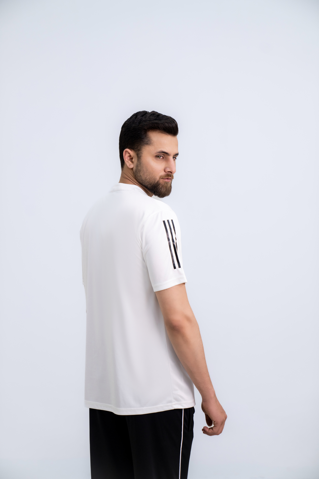 Core-Fit Stripe Tee - White