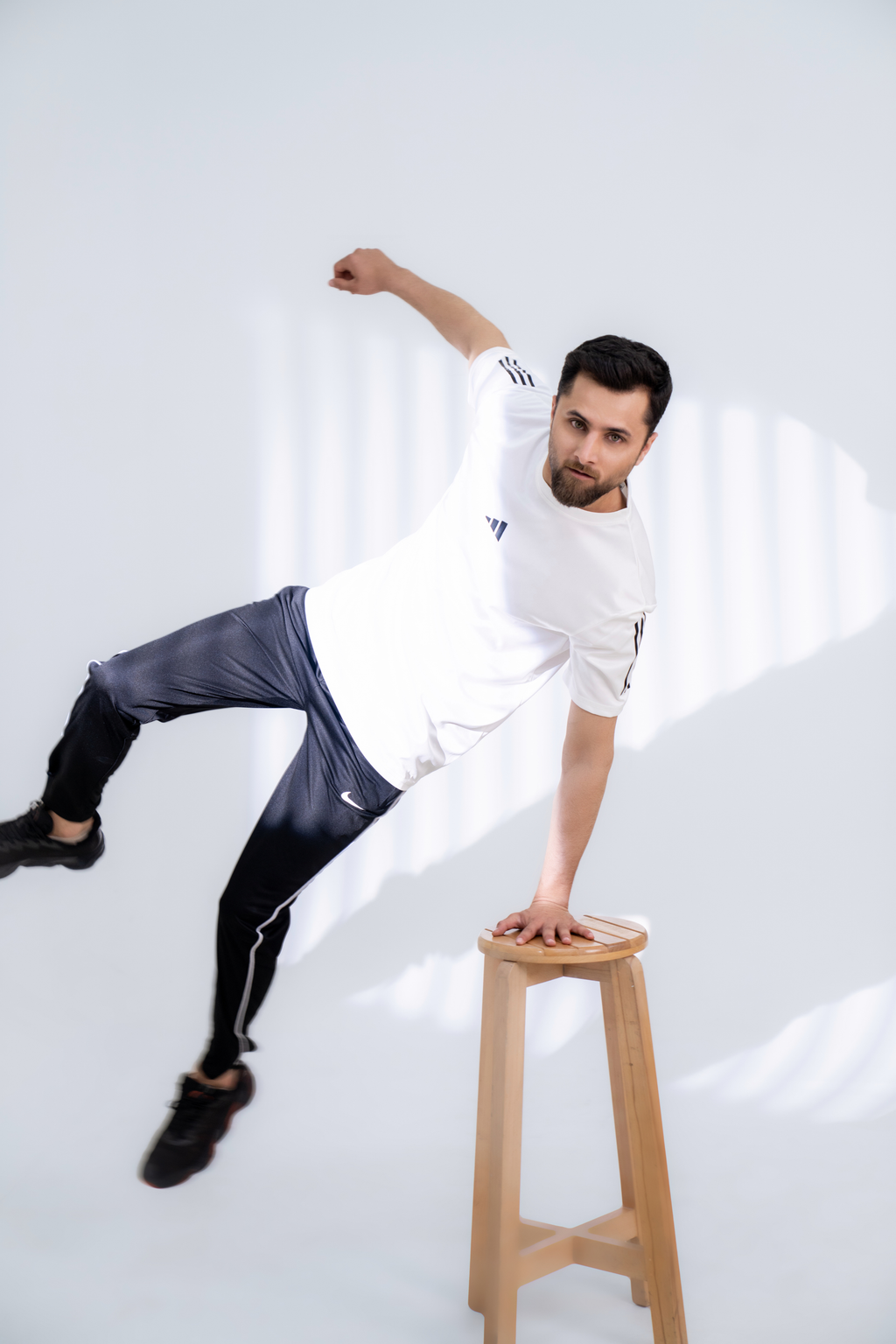 Core-Fit Stripe Tee - White