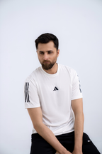 Core-Fit Stripe Tee - White